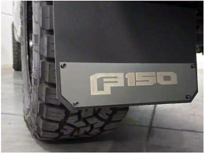 Putco Solid Mud Skins with F-150 Logo; High-Density Polyethylene; Rear (15-25 F-150)