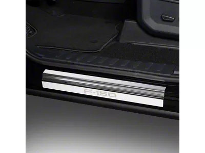 Putco Stainless Steel Door Sills with F-150 Logo (21-25 F-150 Regular Cab, SuperCab)