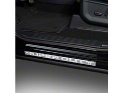 Putco Black Platinum Door Sills with Super Duty Logo (2023 F-250 Super Duty Regular Cab, SuperCab)