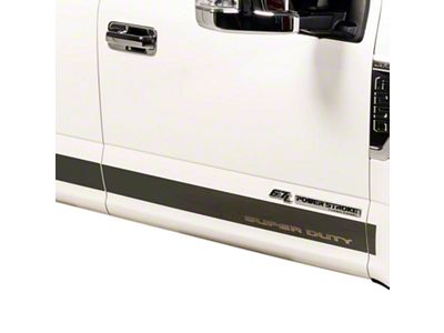 Putco Black Platinum Rocker Panels with Super Duty Logo (23-25 F-350 Super Duty SuperCrew w/ 6-3/4-Foot Bed)