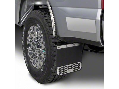Putco Hex Shield Series Mud Flaps; Polished; Front or Rear (11-16 F-350 Super Duty SRW)