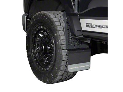 Putco Hex Mud Skins with Super Duty Logo; High-Density Polyethylene; Front (23-25 F-350 Super Duty SRW)