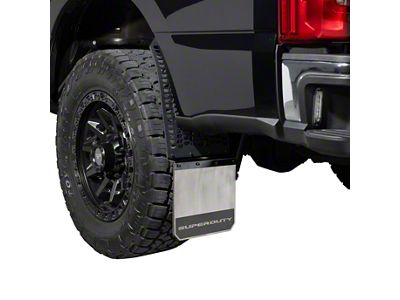 Putco Hex Mud Skins with Super Duty Logo; High-Density Polyethylene; Rear (23-25 6.7L Powerstroke F-350 Super Duty SRW)