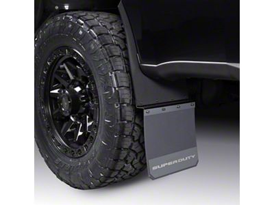 Putco Solid Mud Skins with Super Duty Logo; High-Density Polyethylene; Front (23-25 F-350 Super Duty SRW)