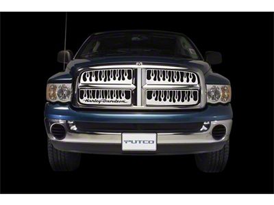 Putco Flaming Inferno Upper Overlay Grilles; Polished (01-02 Silverado 1500)