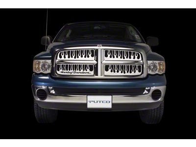 Putco Flaming Inferno Upper Overlay Grilles; Polished (99-00 Silverado 1500)