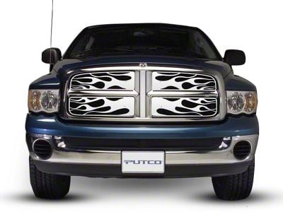 Putco Flaming Inferno Upper Overlay Grilles; Polished (02-05 RAM 1500)