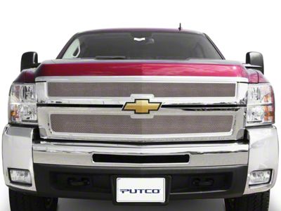 Putco Liquid Mesh Upper Overlay Grilles; Chrome (07-13 Silverado 1500)