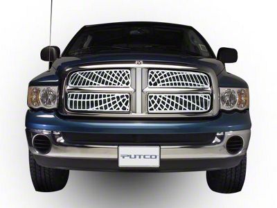 Putco Liquid Spider Web Upper Overlay Grilles; Polished (02-05 RAM 1500)