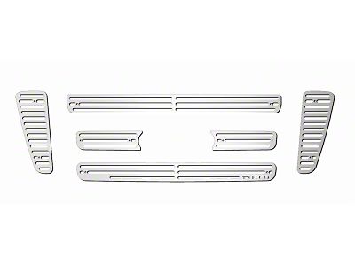 Putco Liquid Billet 6-Piece Upper Overlay Grille with Emblem Cutout; Polished (04-08 F-150 STX, FX4, King Ranch)