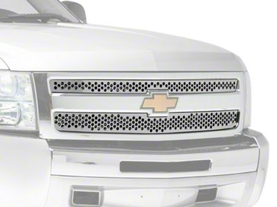 Putco Punch Design Upper Overlay Grilles; Polished (07-13 Silverado 1500)