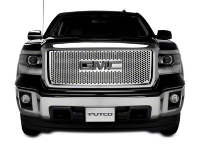 Putco Punch Design Upper Overlay Grille with Logo Cutout (14-15 Sierra 1500 w/ All-Terrain Package)