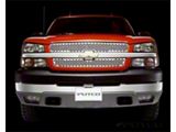 Putco Punch Design Upper Overlay Grilles; Polished (03-05 Silverado 1500)