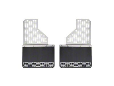 Putco Hex Shield Series Mud Flaps; Polished; Front (10-18 RAM 3500 DRW)