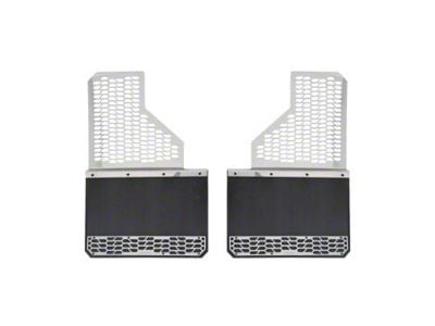 Putco Hex Shield Series Mud Flaps; Polished; Rear (19-24 RAM 3500 DRW)