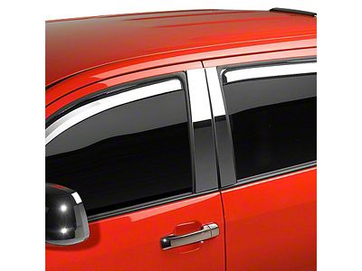 Putco Element Chrome Window Visors; Front and Rear (19-24 Sierra 1500 Double Cab)