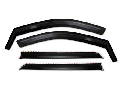 Putco Element Matte Black Window Visors; Front and Rear (20-24 Sierra 2500 HD Double Cab)