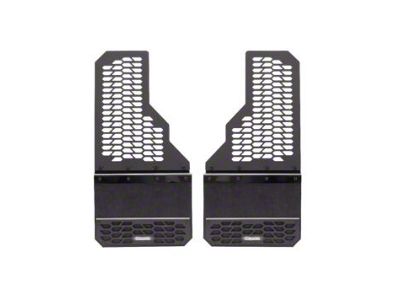 Putco Hex Shield Series Mud Flaps; Polished; Front (14-18 Silverado 1500)
