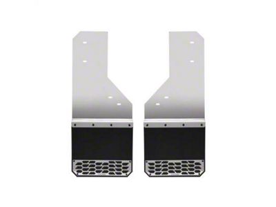 Putco Solid Mud Skins; Polished; Rear (19-25 Silverado 1500)