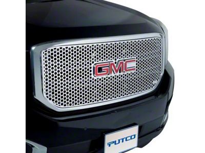 Putco Punch Design Upper Overlay Grille; Polished (01-02 Silverado 2500 HD)