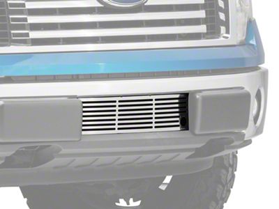 Putco Bar Design Lower Bumper Grille Insert with Heater Plug Opening; Polished (09-14 F-150, Excluding Raptor, Harley Davidson & 2011 Limited)