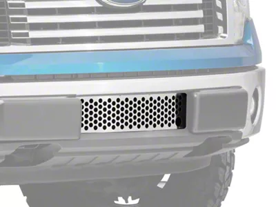 Putco Punch Design Lower Bumper Grille Insert with Heater Plug Opening; Polished (09-14 F-150, Excluding Raptor, Harley Davidson & 2011 Limited)