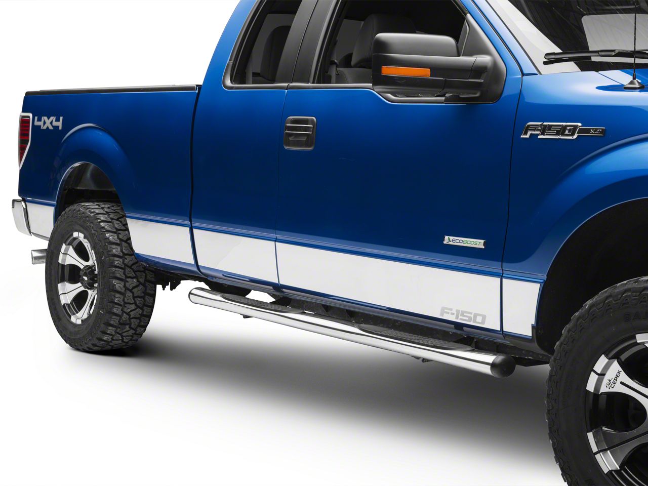 thumbnail image 2 of Stainless Steel Rocker Panel Trim For 2004-2008 Ford F-150 Crew Cab 6.5' Bed 2 of 4