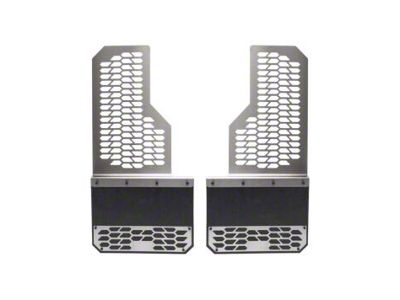 Putco Hex Shield Series Mud Flaps; Brushed; Front or Rear (17-23 F-250 Super Duty)