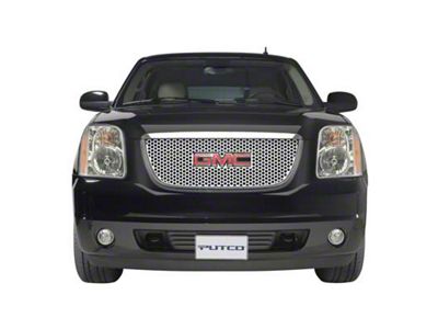 Putco Punch Design Upper Overlay Grille; Polished (07-14 Yukon)