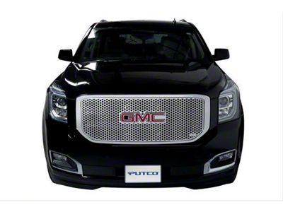 Putco Punch Design Upper Overlay Grille; Polished (15-20 Yukon)