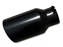 Pypes Angled Cut Rolled End Round Exhaust Tip; 5-Inch; Black (Fits 2.50-Inch Tailpipe)