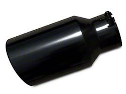 Pypes Angled Cut Rolled End Round Exhaust Tip; 5-Inch; Black (Fits 3-Inch Tailpipe)
