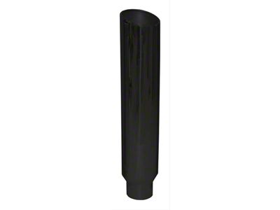 Pypes Rolled Angle Stack Exhaust Tip; 7-Inch; Black (Fits 5-Inch Tailpipe)