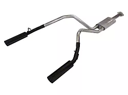 Pypes Pype-Bomb Dual Exhaust System with Black Tips; Rear Exit (19-23 5.7L RAM 1500 w/ Factory Dual Exhaust)