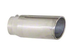 Pypes Angled Cut Rolled End Round Exhaust Tip; 4.50-Inch; Polished (Fits 3.50-Inch Tailpipe)