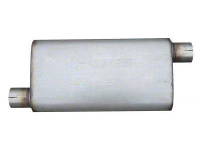 Pypes Race Pro Offset/Offset Oval Muffler; 2.50-Inch Inlet/2.50-Inch Outlet (Universal; Some Adaptation May Be Required)