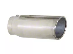Pypes Angled Cut Rolled End Round Exhaust Tip; 5-Inch; Polished (Fits 4-Inch Tailpipe)