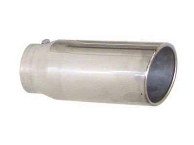 Pypes Angled Cut Rolled End Round Exhaust Tip; 5-Inch; Polished (Fits 4-Inch Tailpipe)