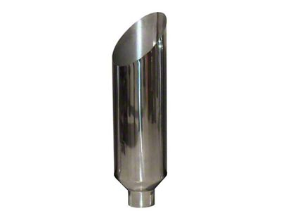 Pypes Miter Stack Exhaust Tip; 6-Inch; Polished (Fits 5-Inch Tailpipe)