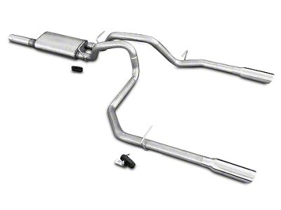 Pypes Violator Dual Exhaust System with Polished Tips; Rear Exit (10-24 6.2L Silverado 1500)