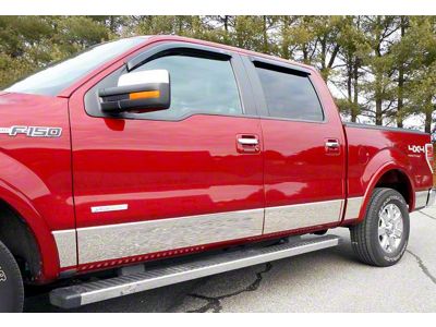 Rocker Panel Trim; Lower Kit; Stainless Steel (09-14 F-150 Platinum SuperCrew w/ 6-1/2-Foot Bed & OE Fender Flares)