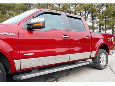 Rocker Panel Trim; Lower Kit; Stainless Steel (09-14 F-150 Platinum SuperCrew w/ 5-1/2-Foot Bed & OE Fender Flares)