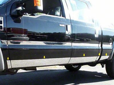 Rocker Panel Trim; Lower Kit; Stainless Steel (11-16 F-350 Super Duty SuperCab w/ 8-Foot Bed)