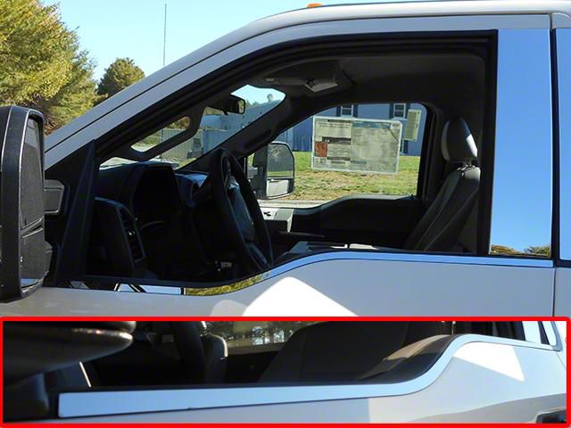 Window Sill Trim Set; Stainless Steel (17-22 F-350 Super Duty Regular Cab)