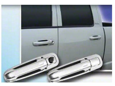 Door Handle Covers with Passenger Keyhole; Chrome (02-08 RAM 1500 Quad Cab)