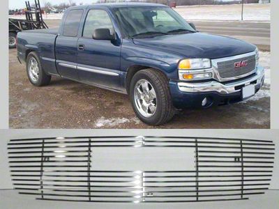 Billet Upper Grille Overlay; Stainless Steel (03-06 Sierra 1500)