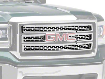 Upper Grille Overlay; Chrome (14-15 Sierra 1500)