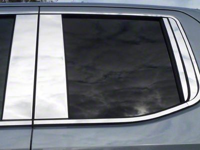 Pillar Post Trim; Stainless Steel (19-25 Silverado 1500 Double Cab)