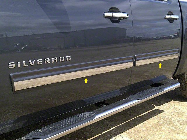 Rocker Panel Insert Trim; Stainless Steel (09-13 Silverado 1500 Crew Cab)