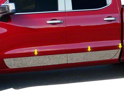 Rocker Panel Trim; Lower Kit; Stainless Steel (19-25 Silverado 1500 Double Cab)